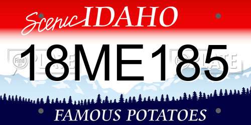 18ME185 Idaho License Plate