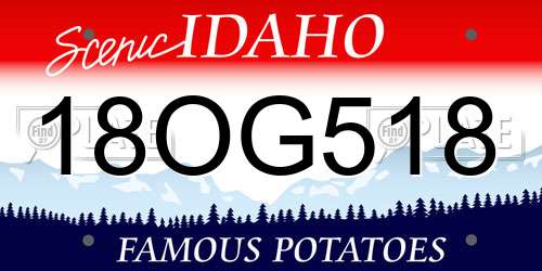 18OG518 Idaho License Plate