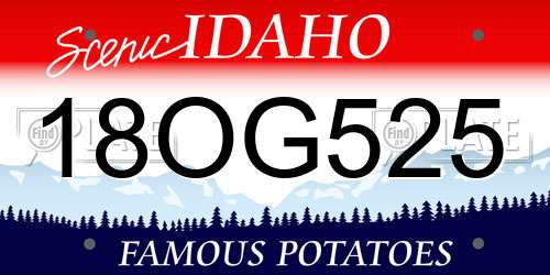 18OG525 Idaho License Plate