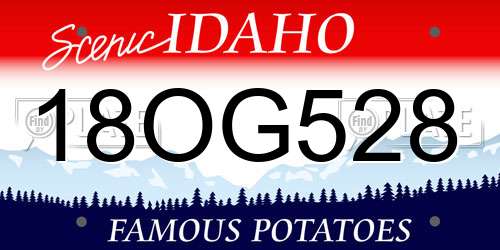 18OG528 Idaho License Plate