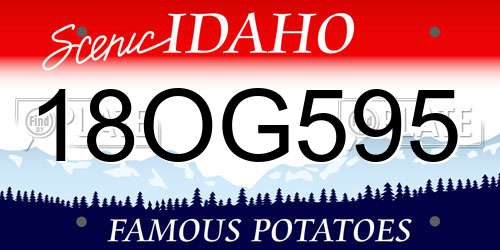18OG595 Idaho License Plate