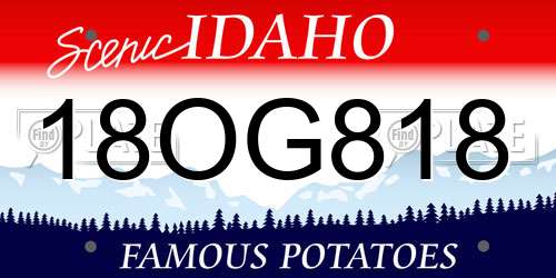 18OG818 Idaho License Plate