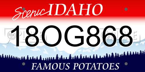 18OG868 Idaho License Plate
