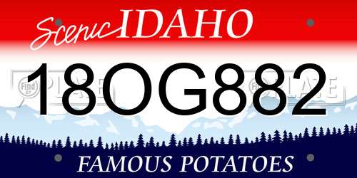 18OG882 Idaho License Plate