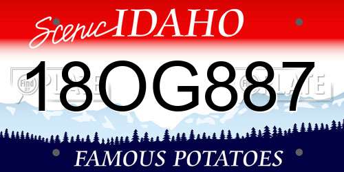 18OG887 Idaho License Plate