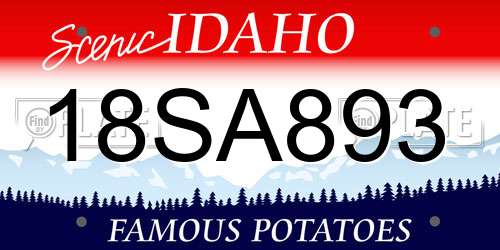 18SA893 Idaho License Plate