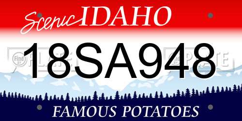 18SA948 Idaho License Plate