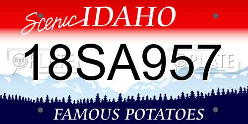 18SA957 Idaho License Plate
