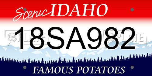 18SA982 Idaho License Plate