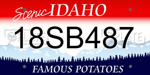 18SB487 Idaho License Plate