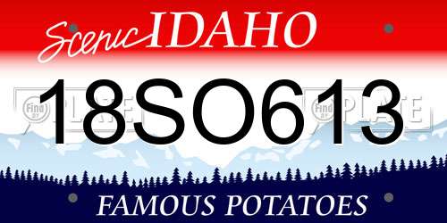 18SO613 Idaho License Plate