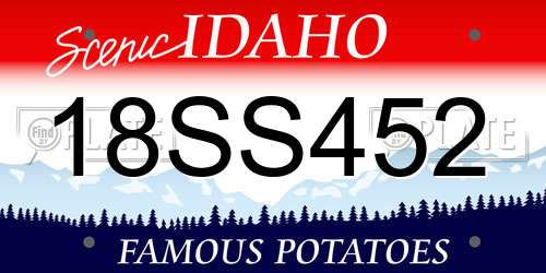 18SS452 Idaho License Plate