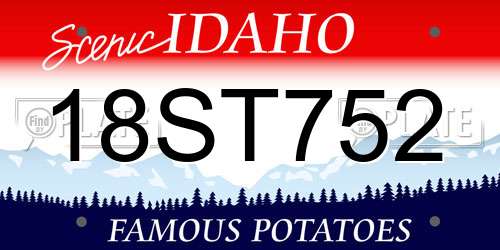 18ST752 Idaho License Plate