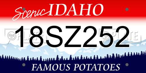 18SZ252 Idaho License Plate