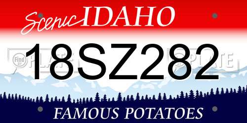 18SZ282 Idaho License Plate