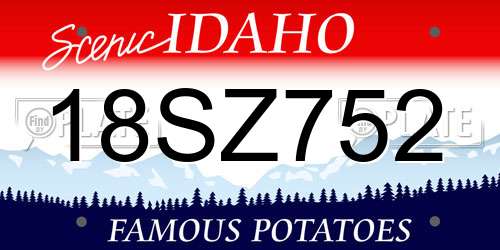 18SZ752 Idaho License Plate