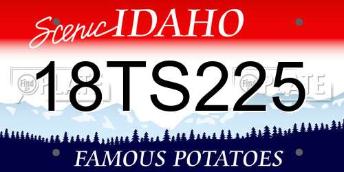 18TS225 Idaho License Plate