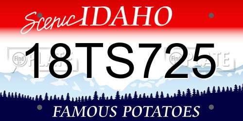 18TS725 Idaho License Plate