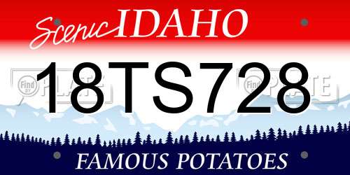 18TS728 Idaho License Plate