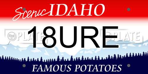 18URE Idaho License Plate