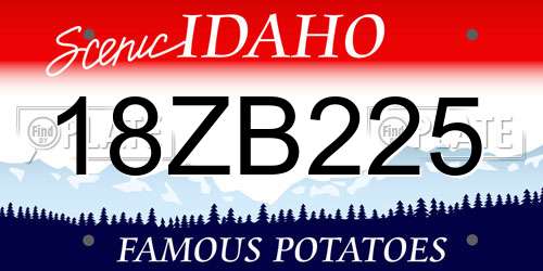18ZB225 Idaho License Plate