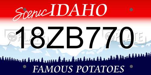 18ZB770 Idaho License Plate