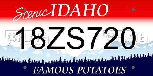 18ZS720 Idaho License Plate