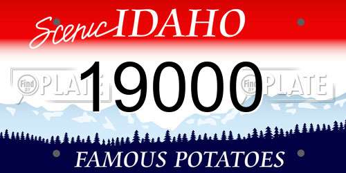 19000 Idaho License Plate