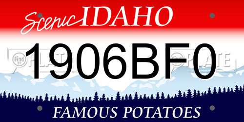 1906BF0 Idaho License Plate