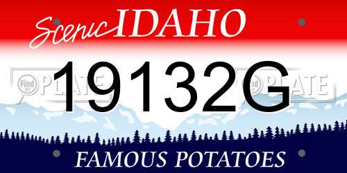 19132G Idaho License Plate