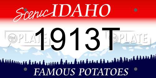 1913T Idaho License Plate