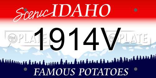 1914V Idaho License Plate