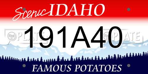 191A40 Idaho License Plate