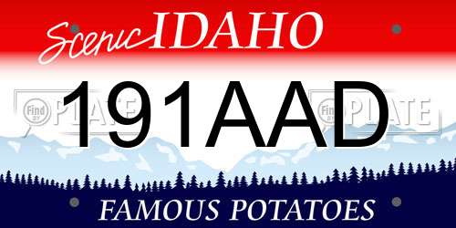 191AAD Idaho License Plate