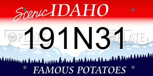 191N31 Idaho License Plate