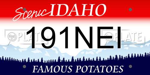 191NEI Idaho License Plate