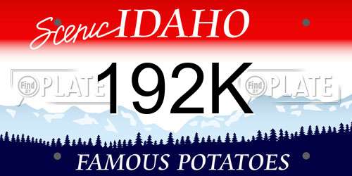192K Idaho License Plate