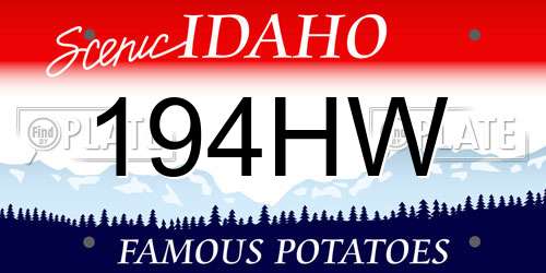 194HW Idaho License Plate