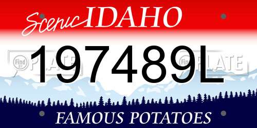 197489L Idaho License Plate