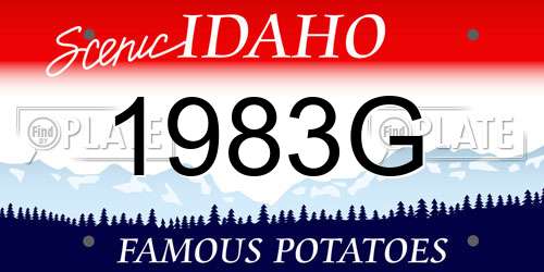 1983G Idaho License Plate