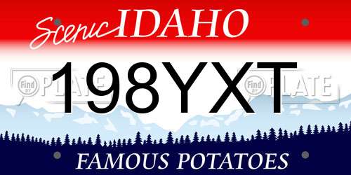 198YXT Idaho License Plate