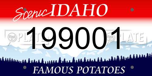 199001 Idaho License Plate