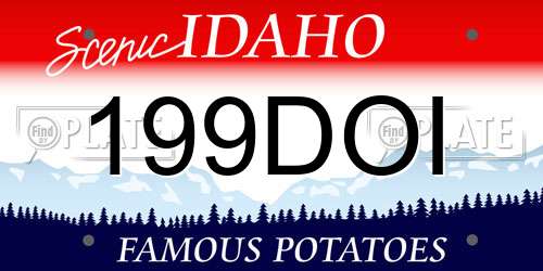 199DOI Idaho License Plate