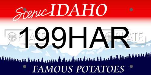 199HAR Idaho License Plate
