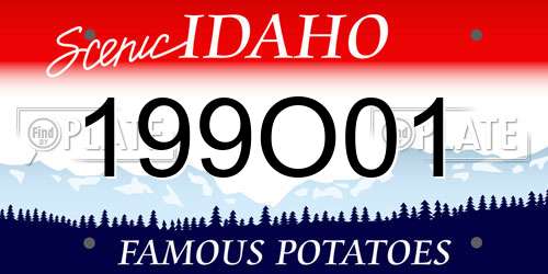 199O01 Idaho License Plate