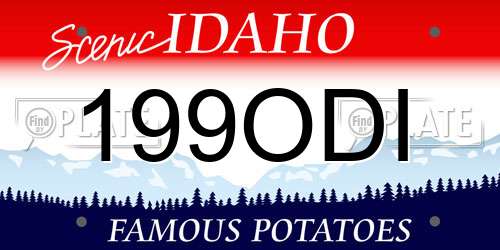 199ODI Idaho License Plate