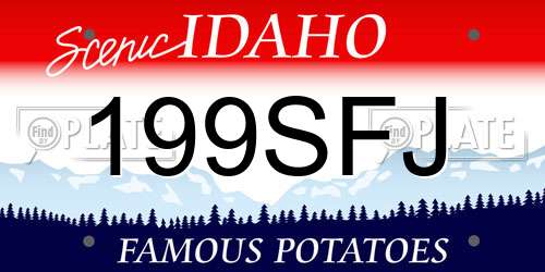 199SFJ Idaho License Plate