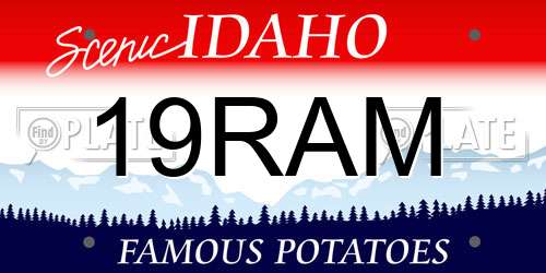 19RAM Idaho License Plate
