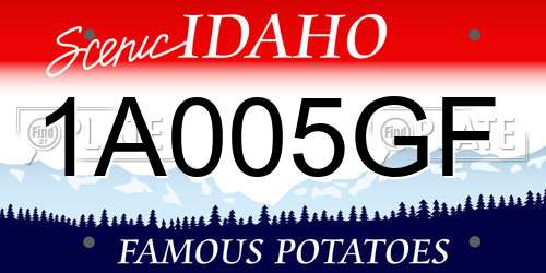 1A005GF Idaho License Plate