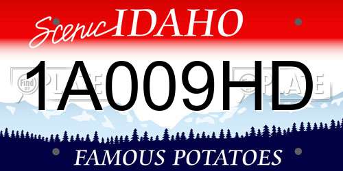 1A009HD Idaho License Plate